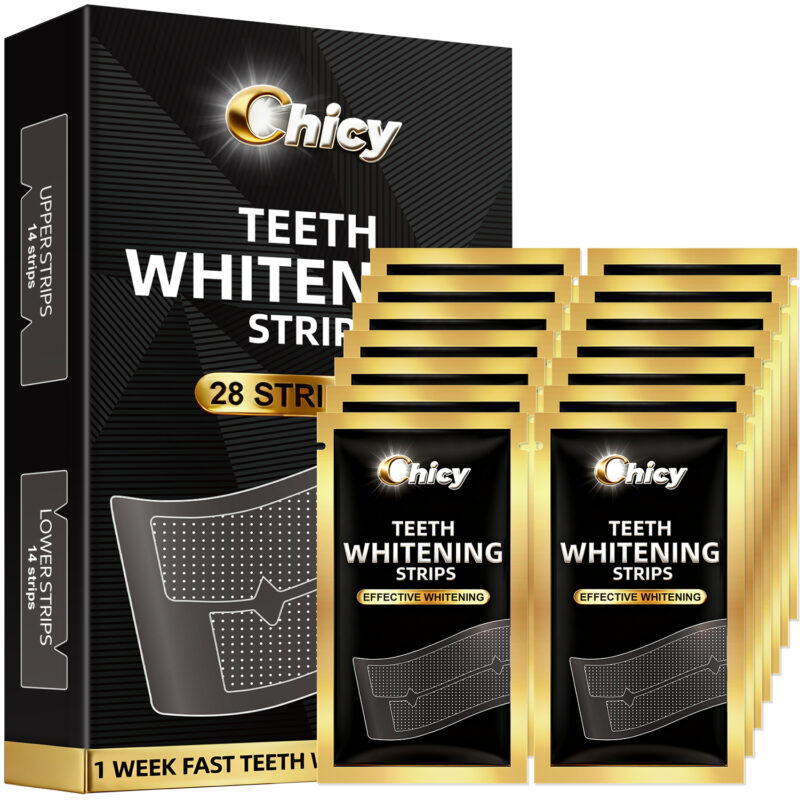 Teeth Whitening Strip for Sensitive Teeth 14 Treatments, Non-Slip Strips, Effective Kit, Fast Result Remove Smoking, Coffee Stains, Professional Tooth Whitening - 28 Non-Slip Strips